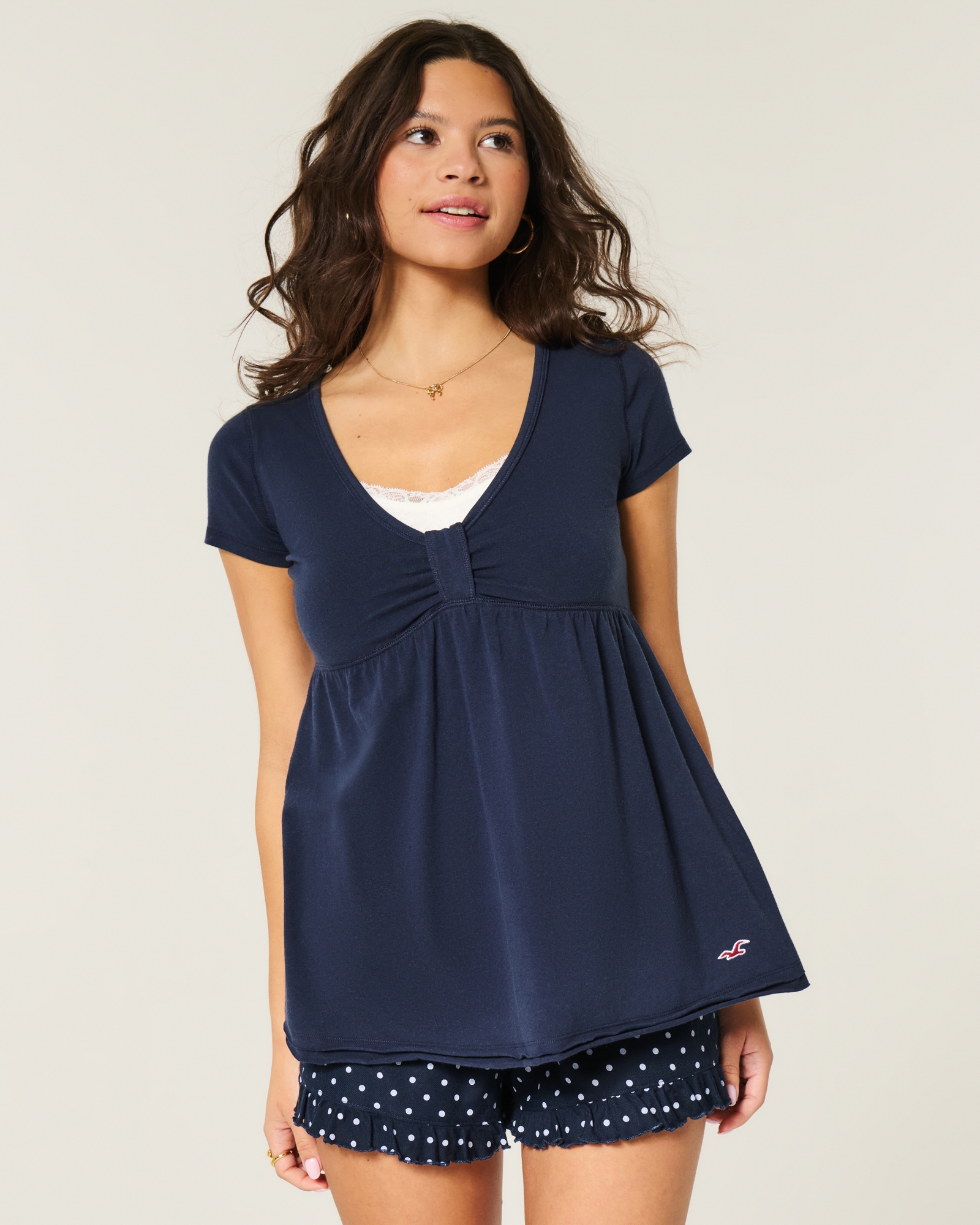 Easy Short-Sleeve Babydoll Top