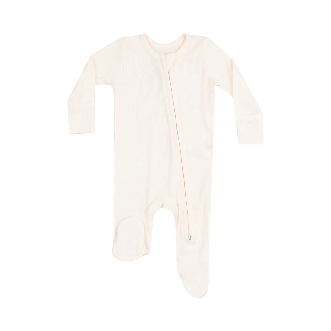 2 WAY ZIPPER FOOTIE - SOLID SUGAR SWIZZLE