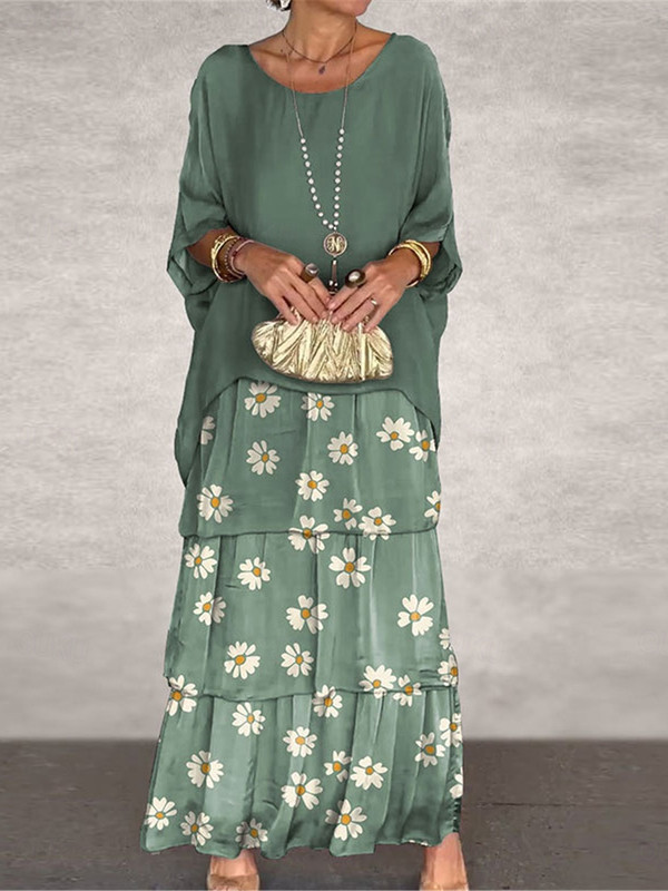 Elegant and comfortable floral dress e464