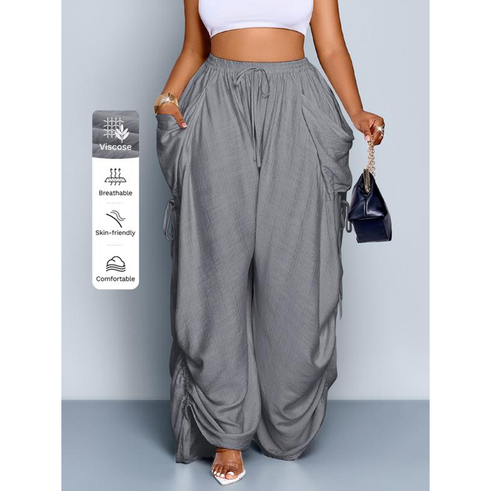 Women's Casual Loose Wide Leg Woven Pants