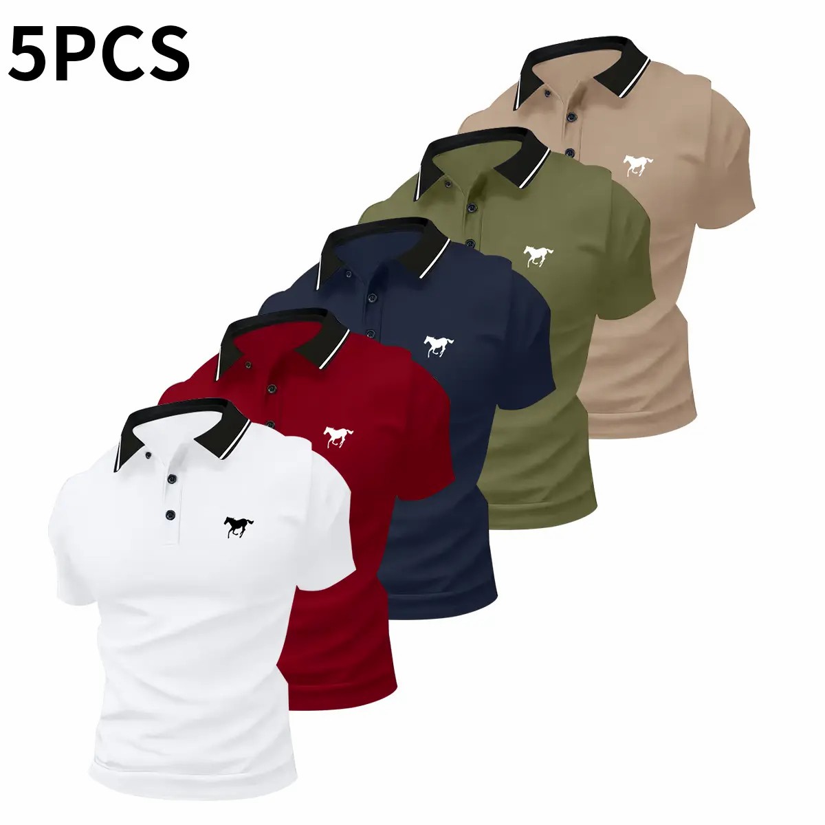 5-Pack Men's Classic Polo Shirts – Everyday Business Casual | Only $22.99