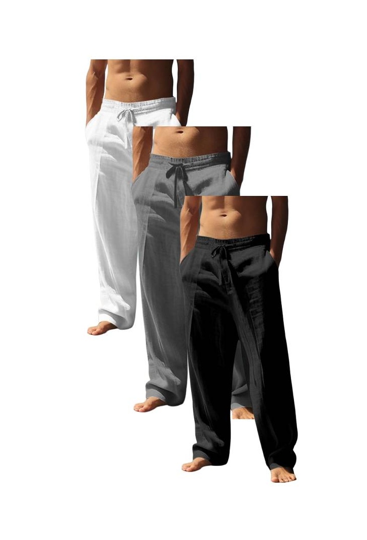 🔥Men's High-Quality Linen Straight Leg Pants - Casual Fit🔥