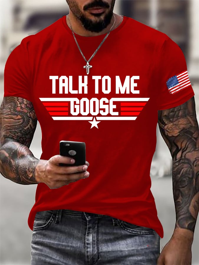 Men's Retro Talk To Me Goose Print T-Shirt