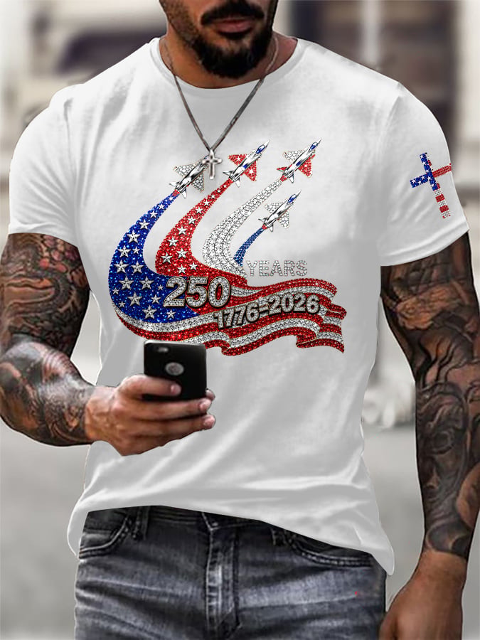 Men's America 250 Years 1776-2026 Printed T-Shirt