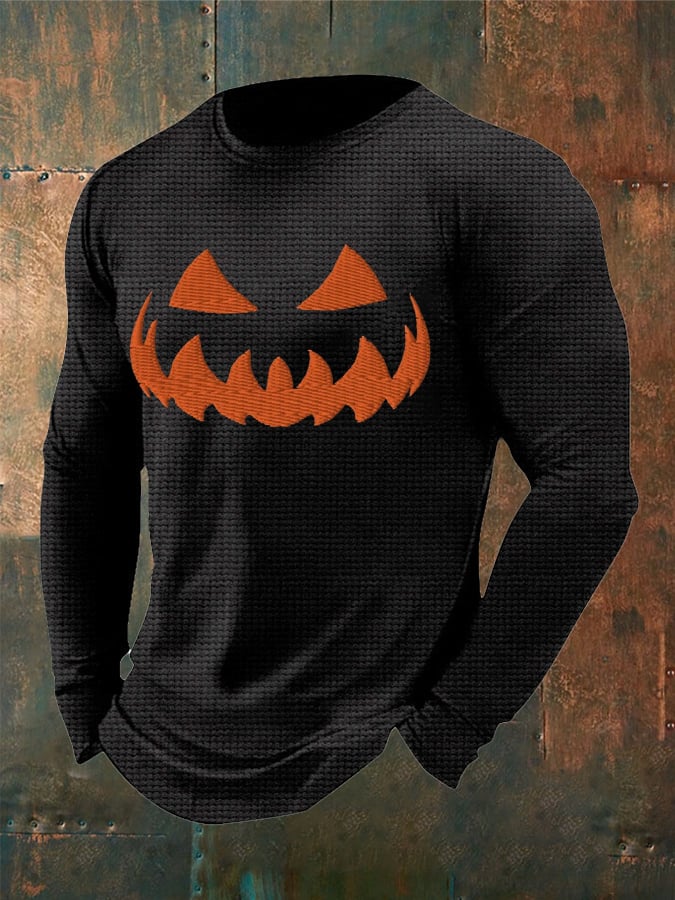 Men's Pumpkin Face Waffle T-shirt