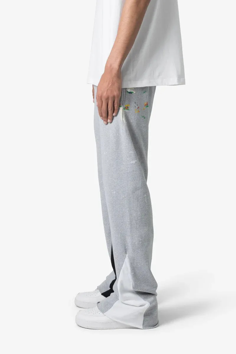 CONTRAST BOOTCUT GREY SWEATPANTS