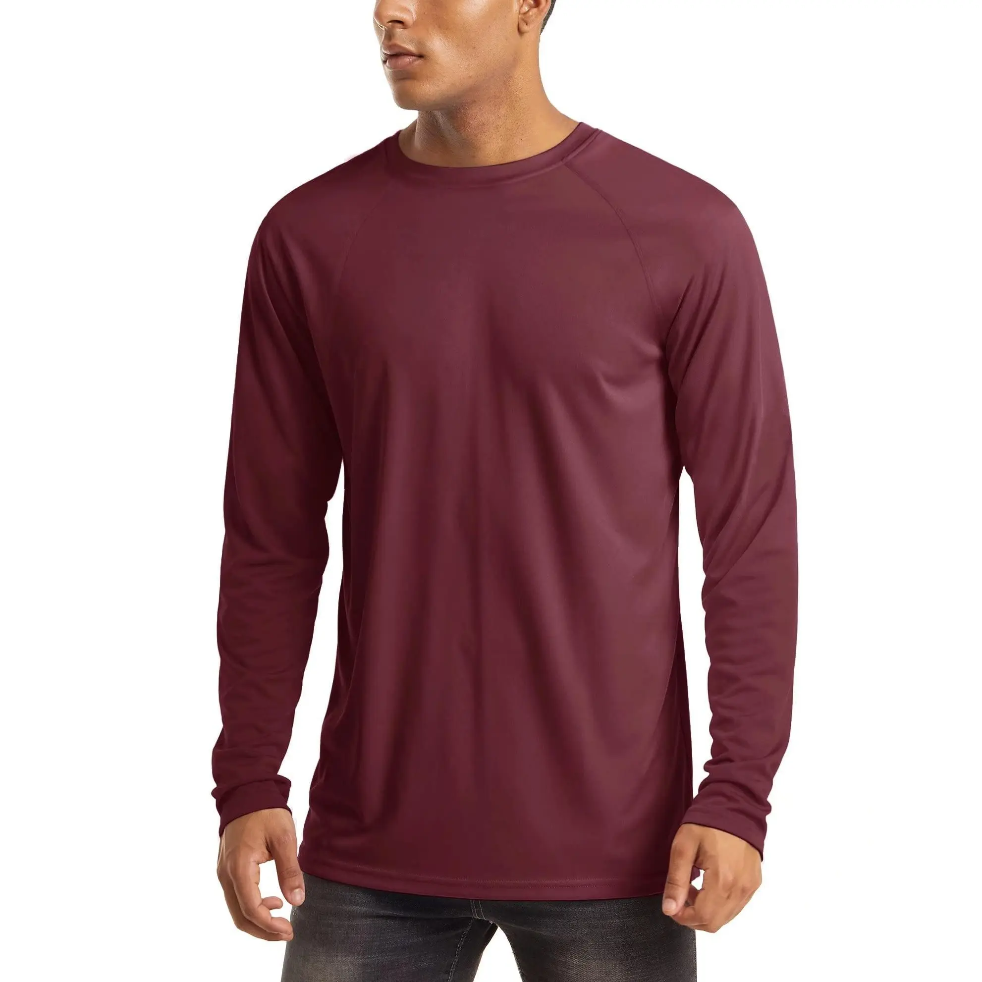 Men's UPF 50+ Long Sleeves Shirts Quick Dry Lightweight Summer Sportswear Tops for Swimming
