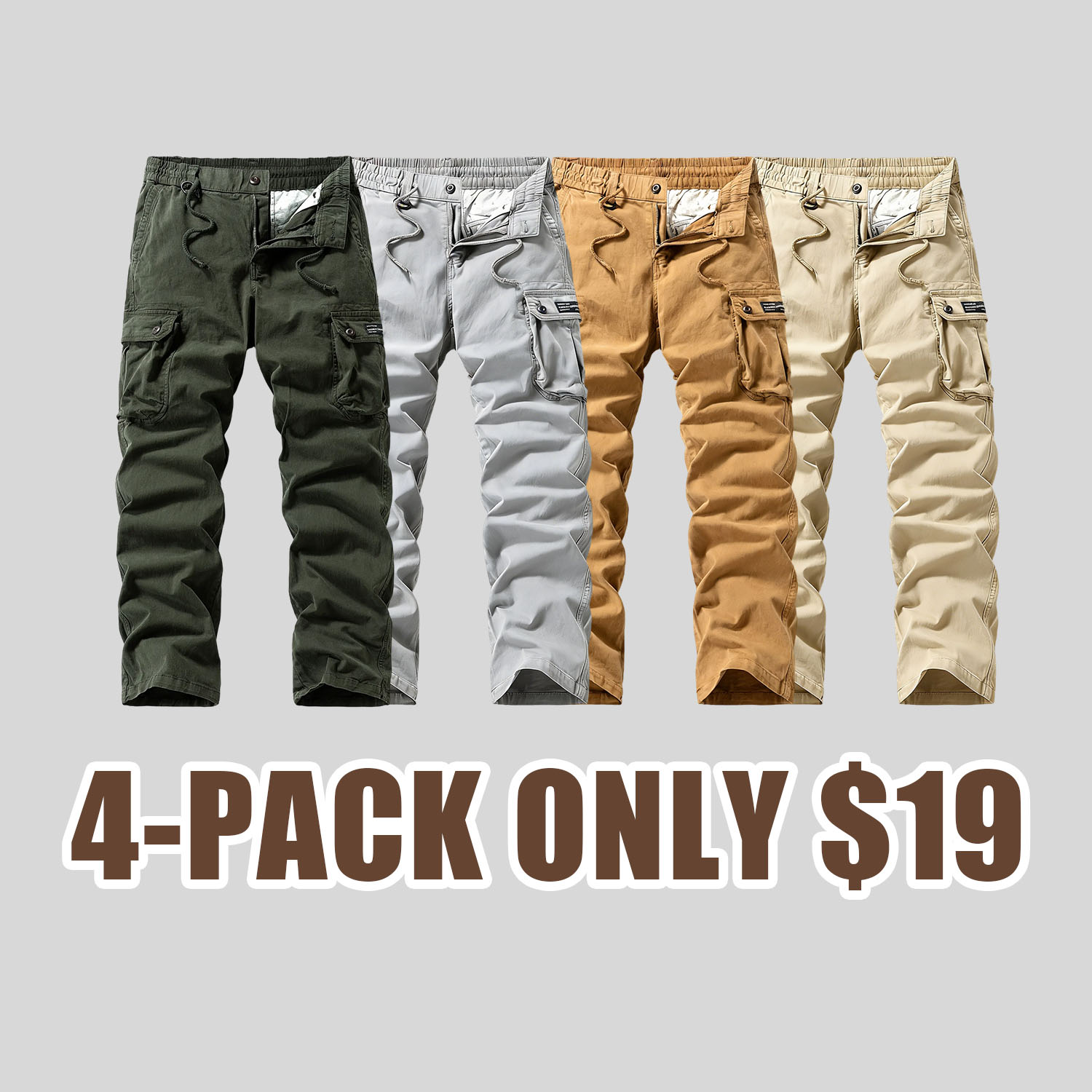 Washed Vintage Loose Tapered Work Pants - Classic Fit, Versatile for Work & Casual, Unique Vintage Wash Finish