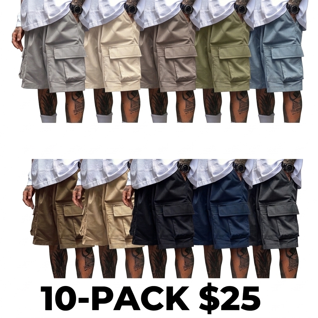 Men's 5-Pack Cargo Shorts – Relaxed Fit Tactical Shorts, Lightweight Durable Summer Bottoms
