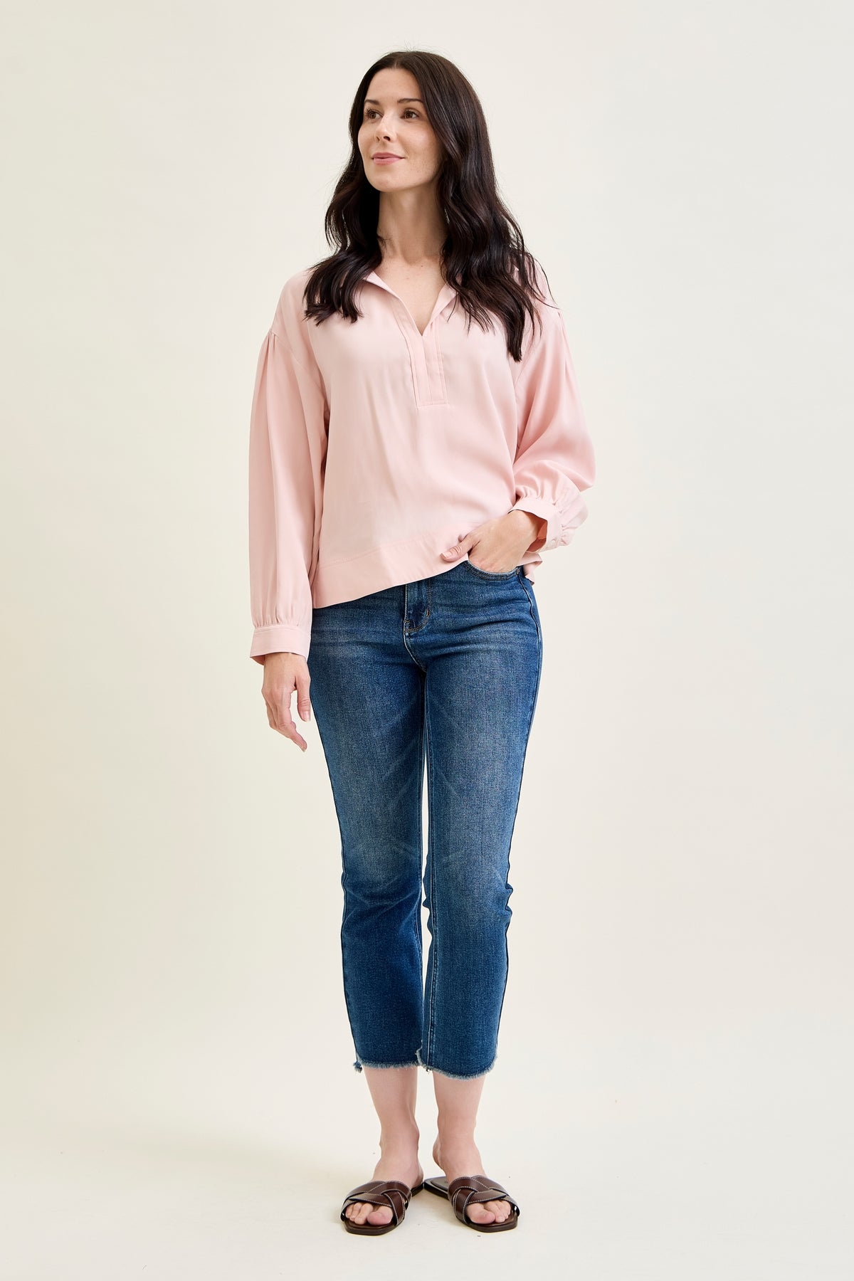Scarlett High Rise Dark Wash Kick Flare