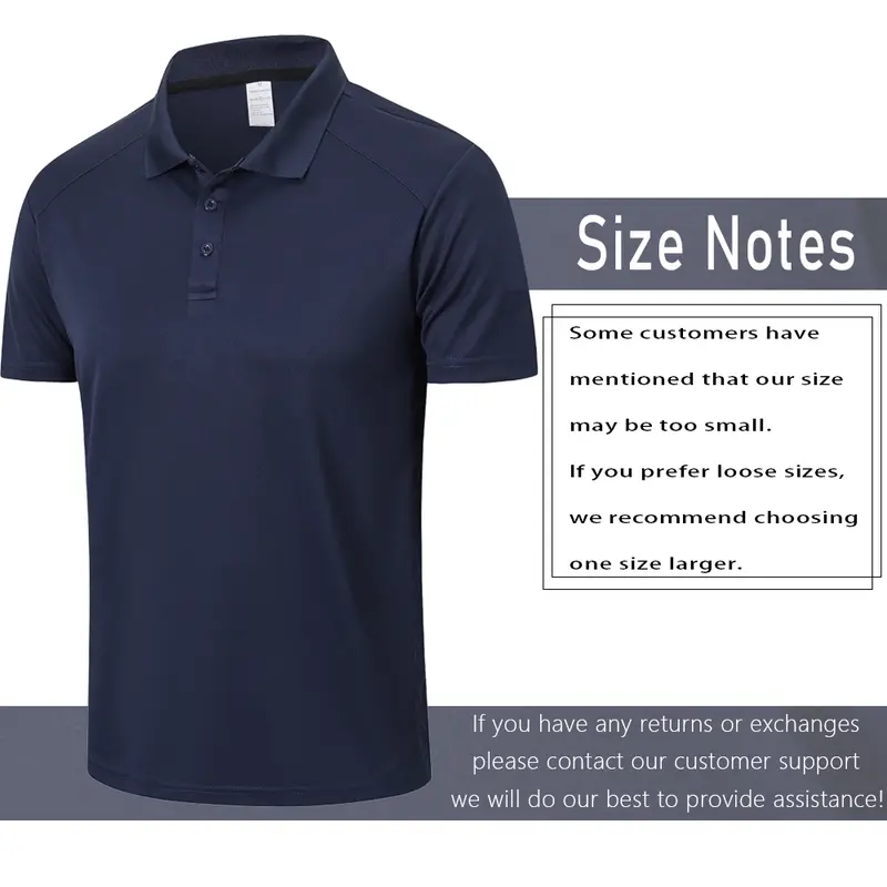 [We recommend sizing up] Men's Solid-Color Sports Polo Shirt