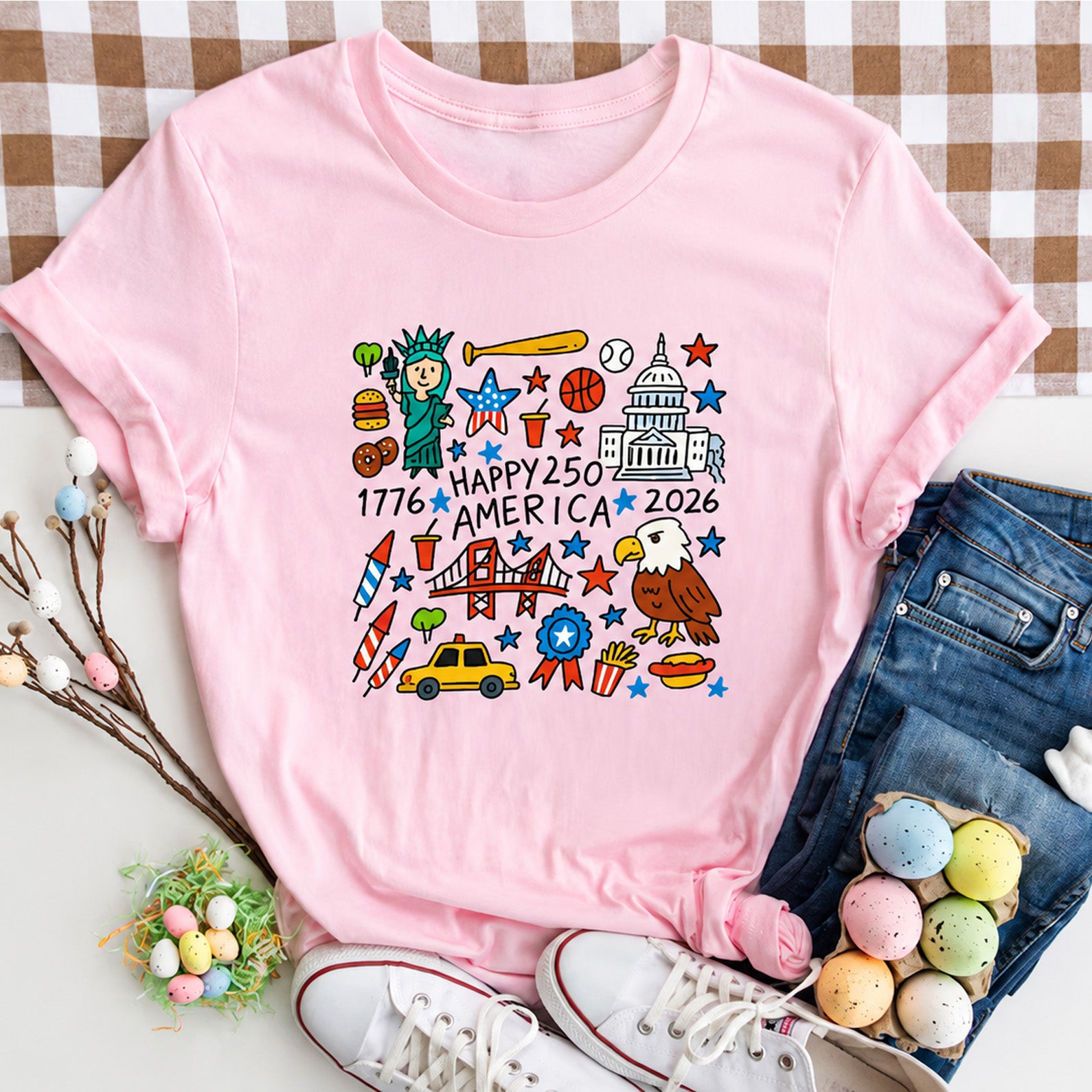 USA 250 Years Anniversary Kids Shirt, 1776-2026 Patriotic Tee, America 250th Anniversary Shirt 685102 WFD