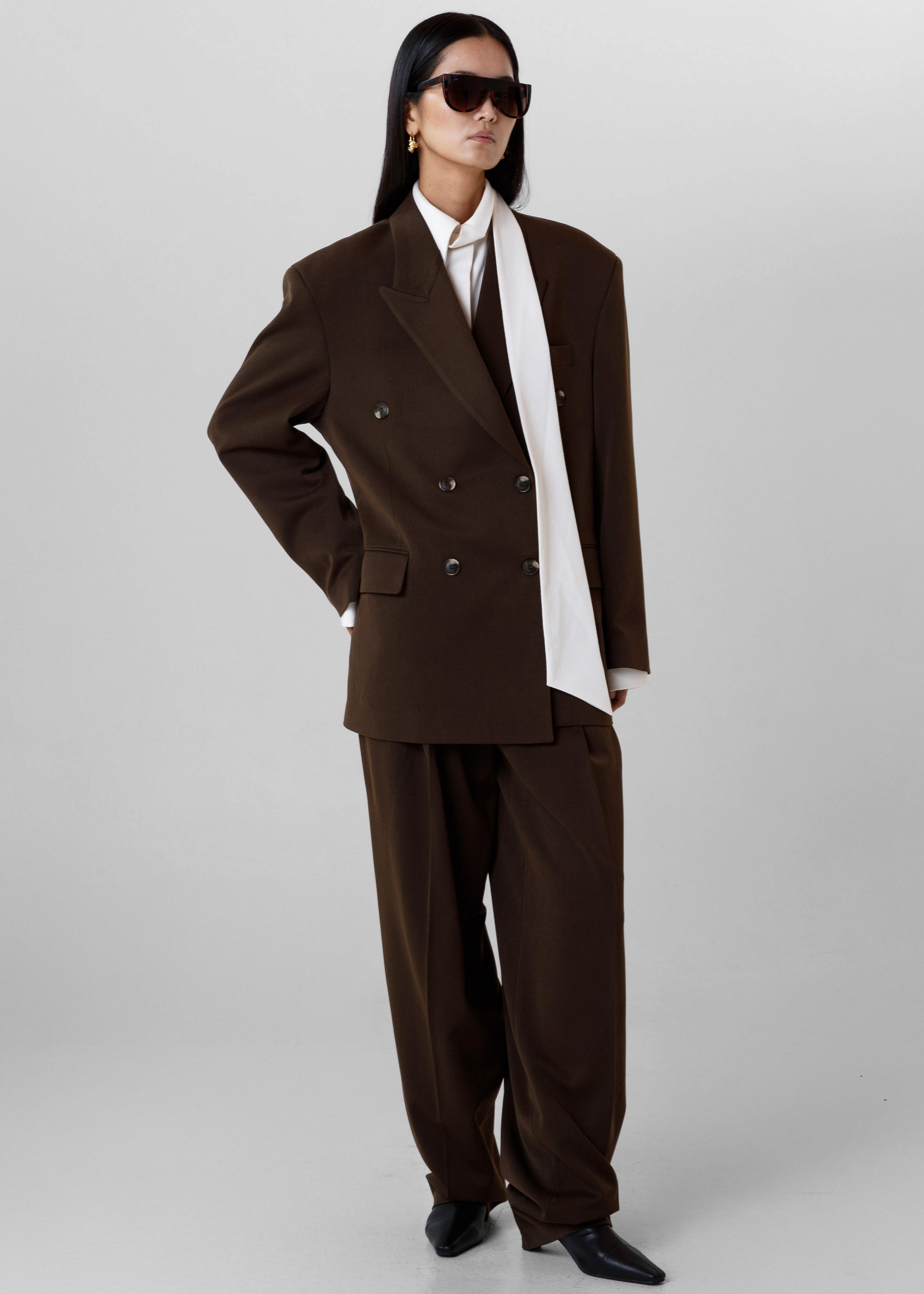 Vester Pleated Trousers - Brown