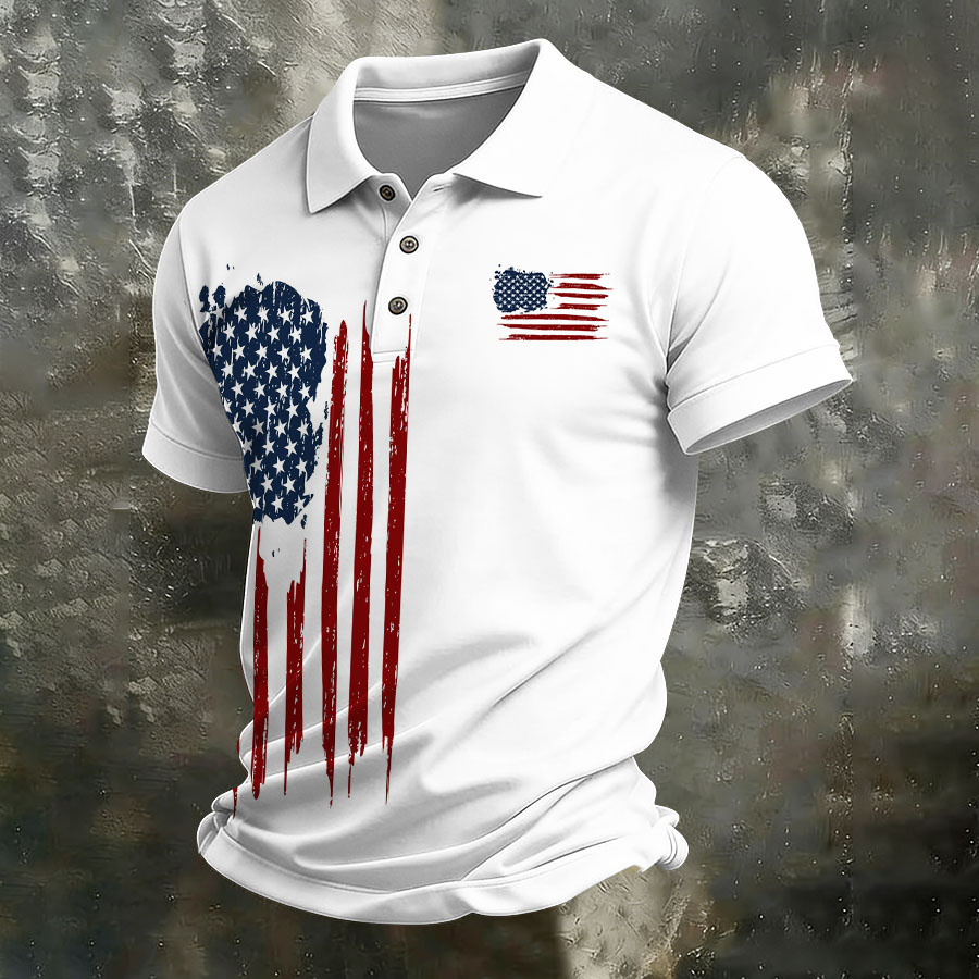Men's 250th Anniversary Printed Casual Polo Shirt