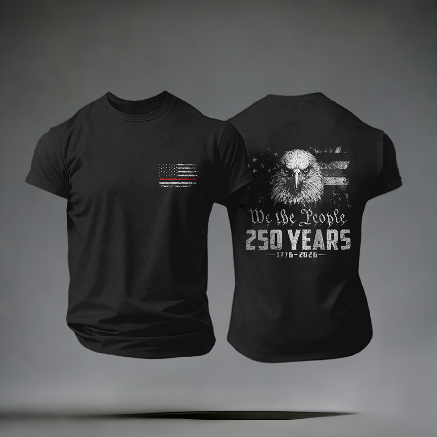 Men'S Casual American Founding Celebration Personalized Printed Round Neck T-Shirt