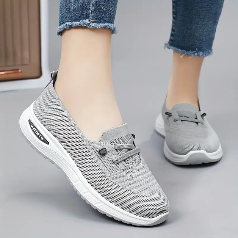 Women's Slip-On Knit Sneakers | Lightweight Breathable Comfort Casual Shoes Slip On Style Footwear