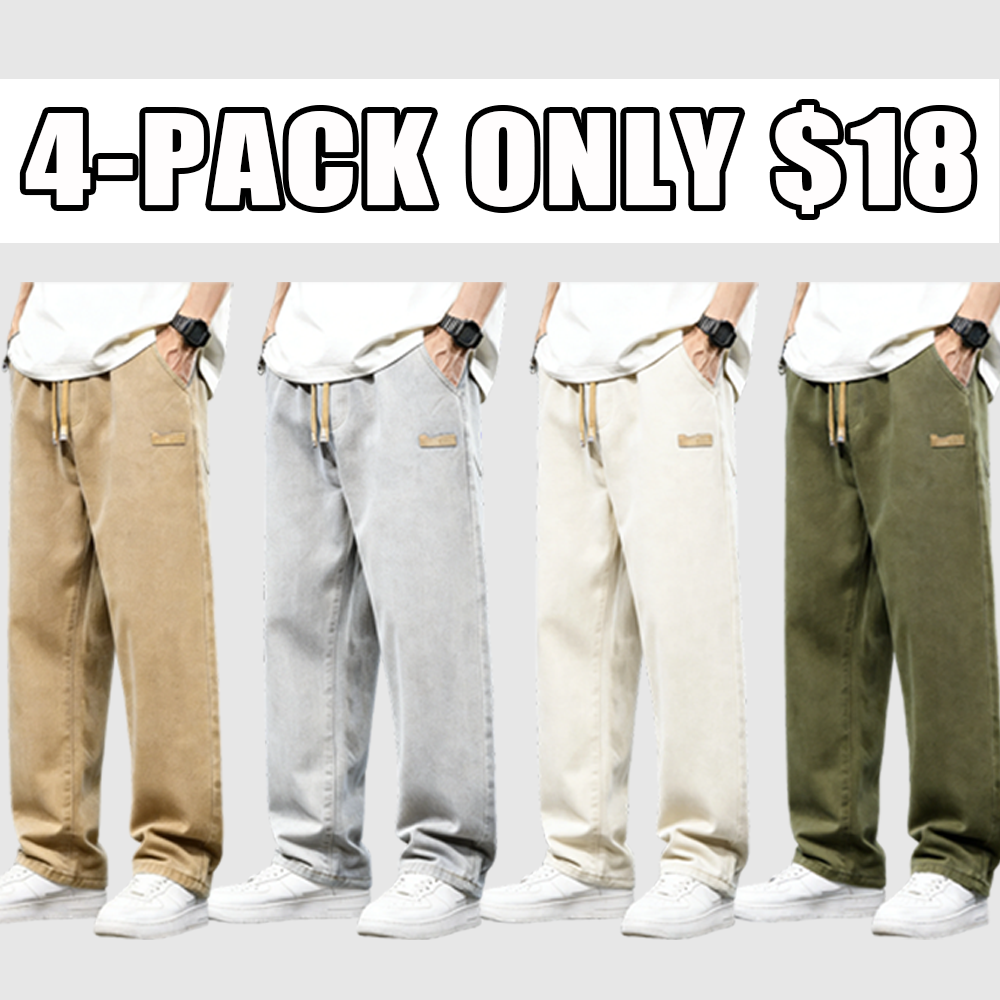 Men's Regular Fit Solid Color Straight Leg Jeans
