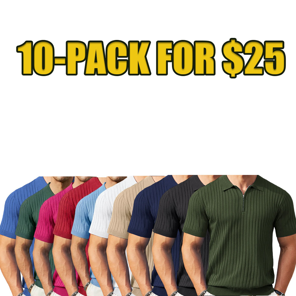 Urban Ribbed Zip Polo Shirt