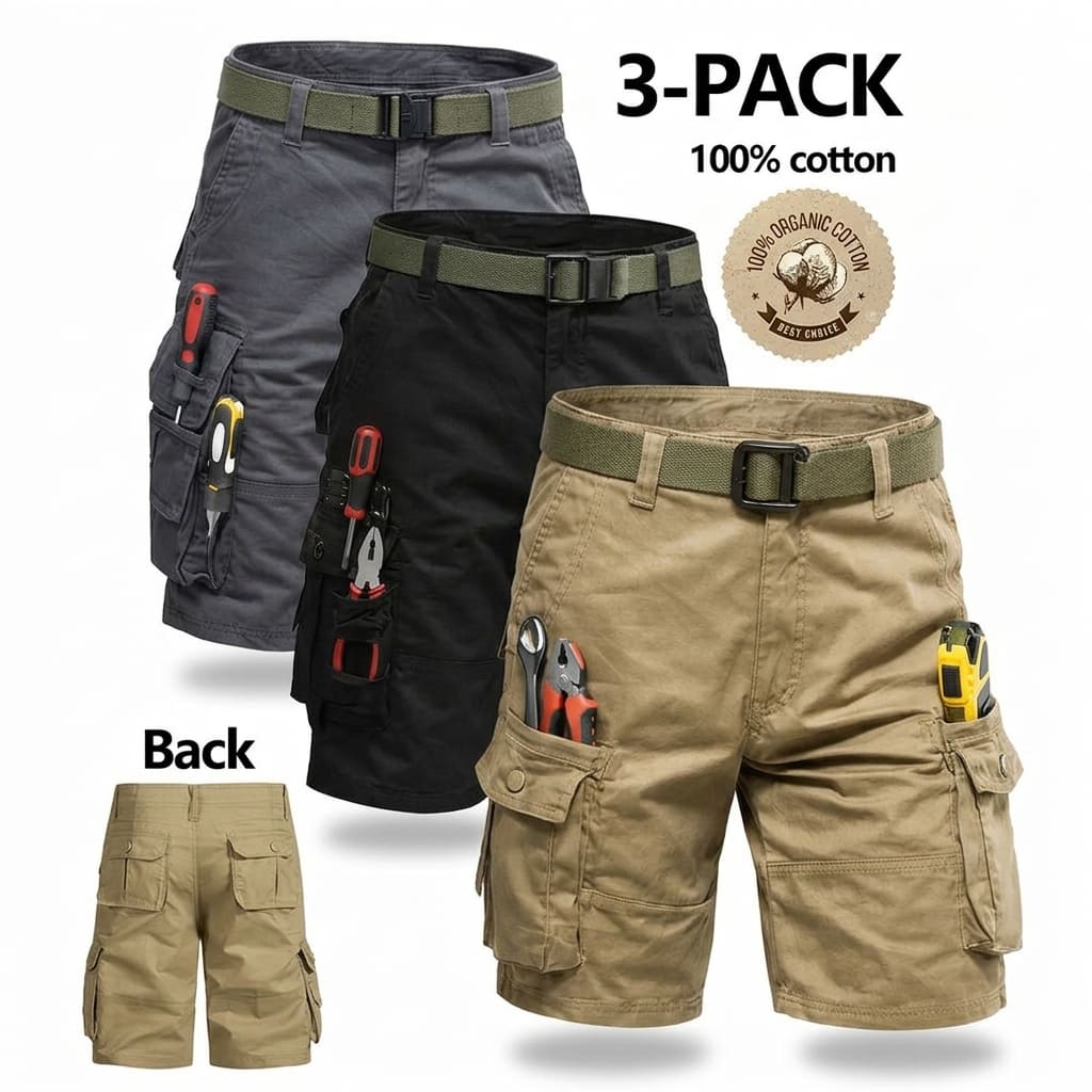 Men’s Shorts With Multifunctional Pockets