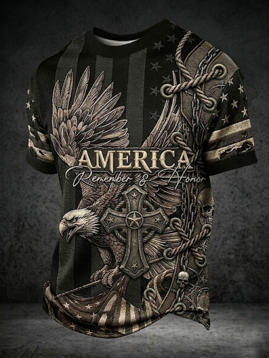 Men'S Retro 250Th Anniversary American Short-Sleeve T-Shirt