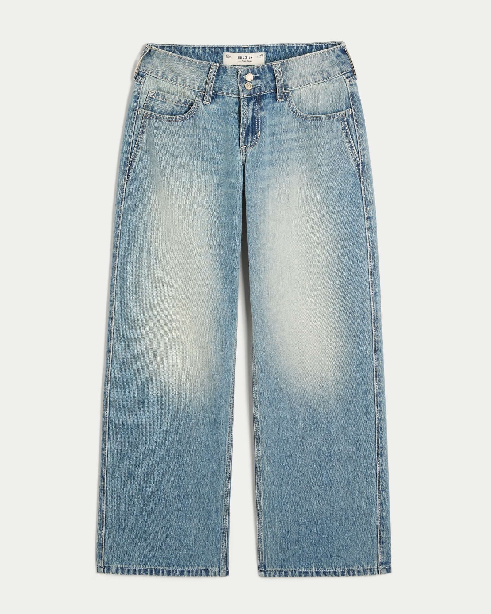 Low-Rise Y2K Light Wash Baggy Jeans