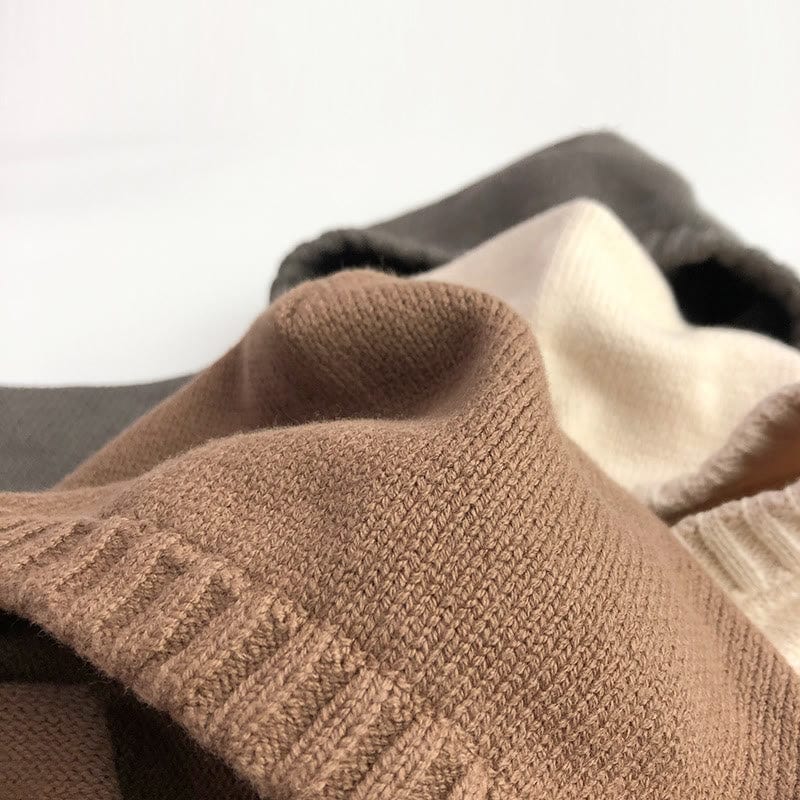 Toddler Solid Color Hooded Knitted Pocket Sweater