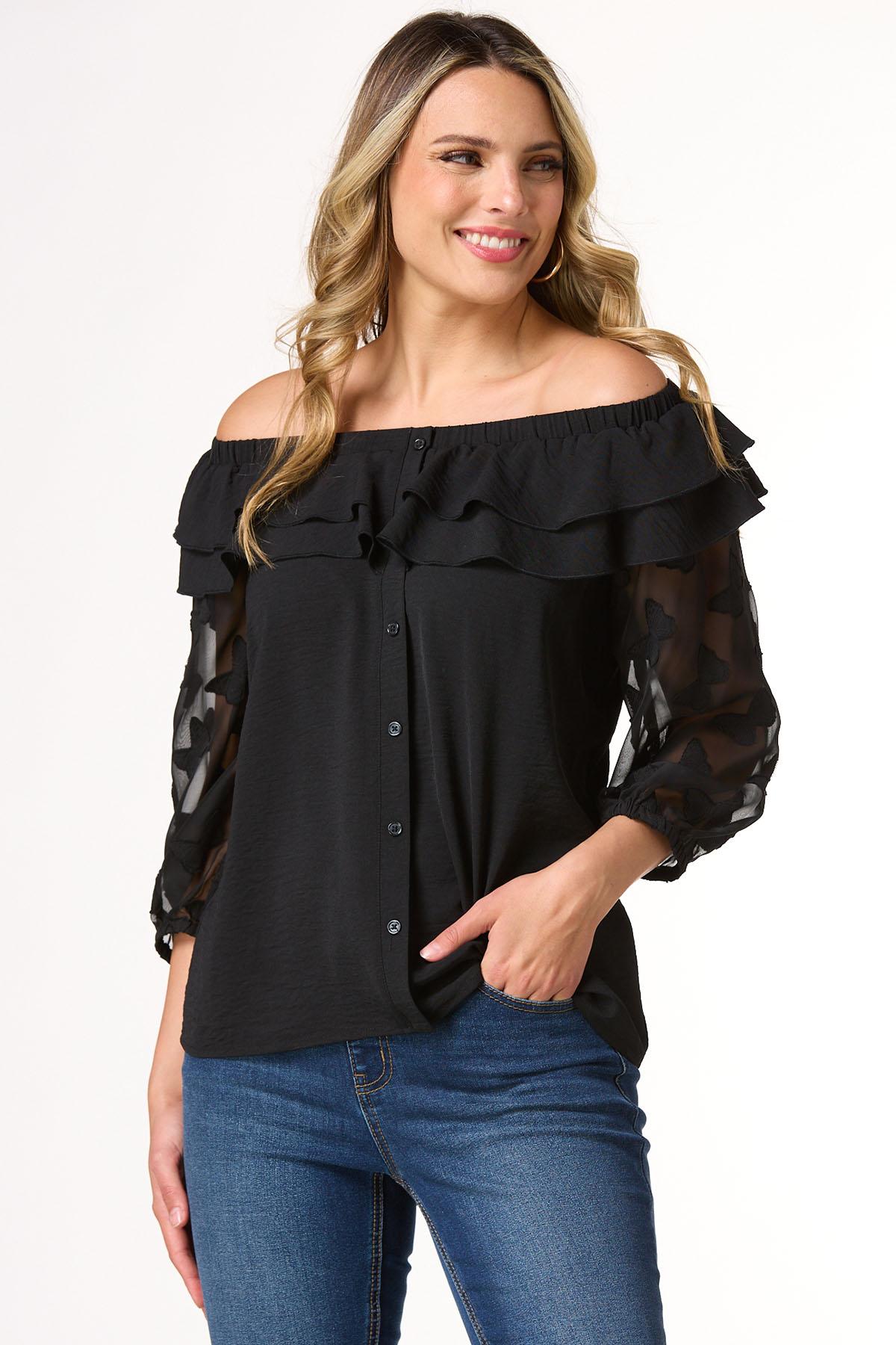Butterfly Clip Dot Sleeve Top