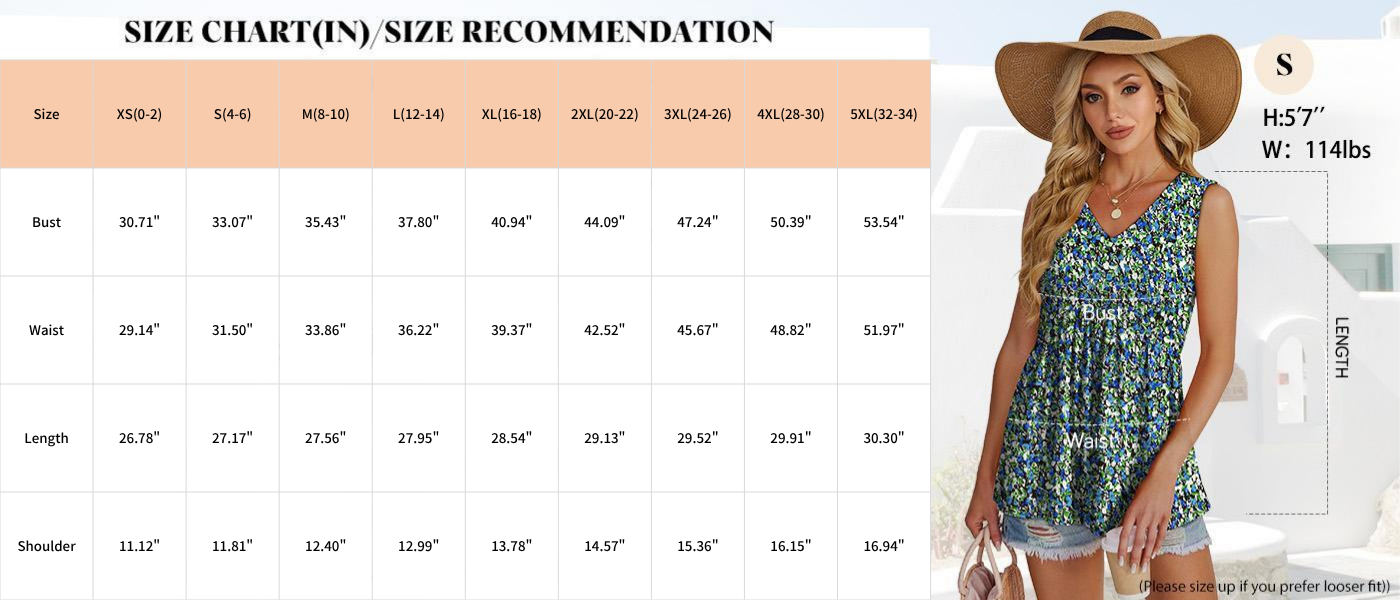 Women’s V-Neck Peplum Tank Top – Flowy, Sleeveless, Stretchy Summer Style