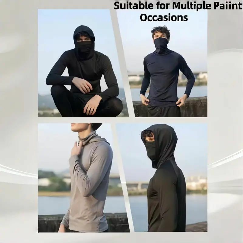 6-Piece Men's Casual Hoodie Pullovers Blue Black Light Gray Slim Fit Long Sleeve Lightweight UPF Sun Protection Soft Breathable Timeless Classic Versatile Machine Washable Comfort Multi-Occasion Wear Menswear Set Stylish Tops