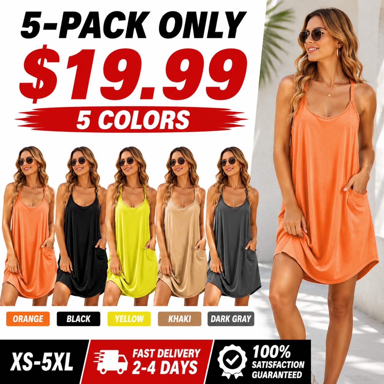 Women's Athletic Sleeveless Mini Dress (with Built-in Shorts)