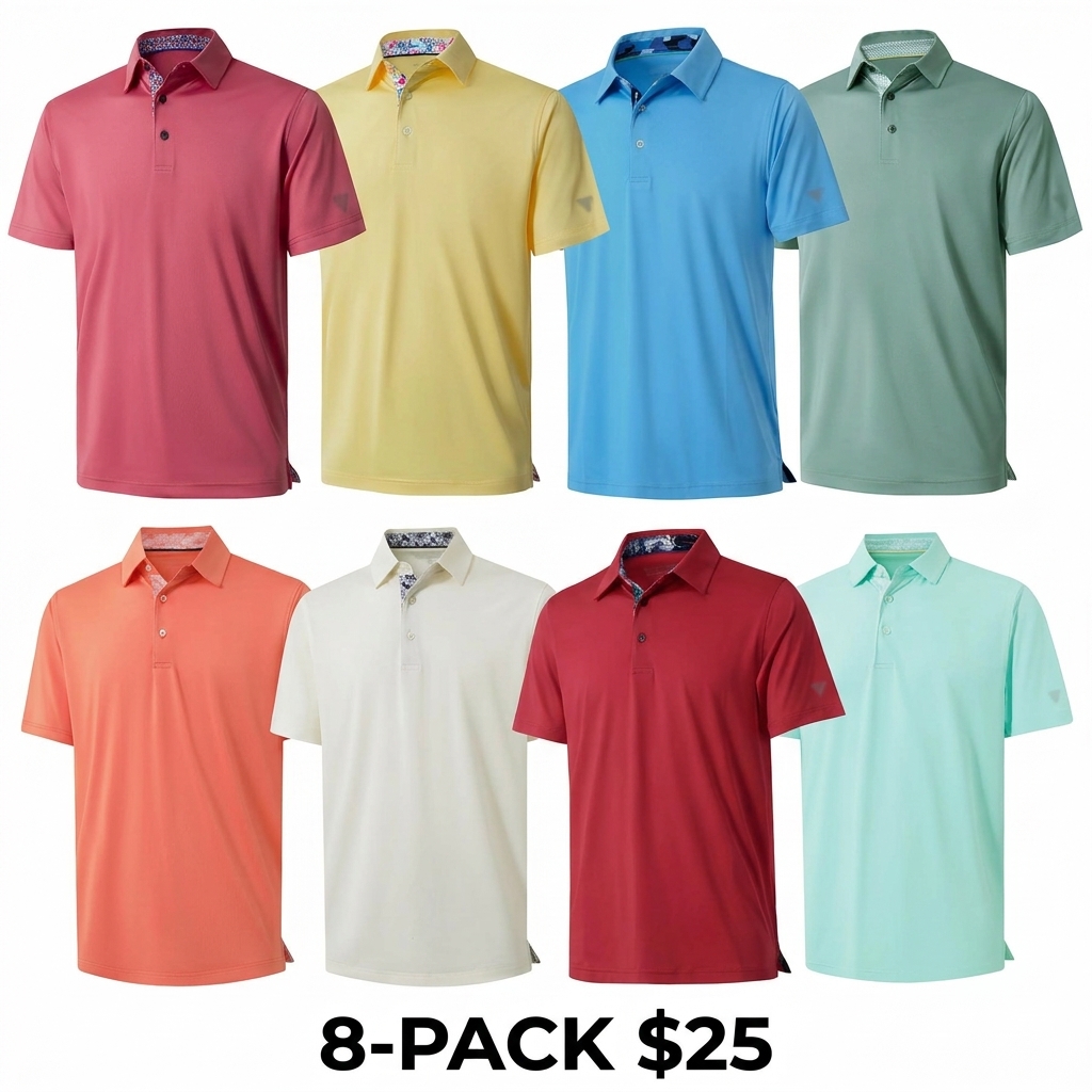 Men's Dry Fit Performance Polo Shirt – Short Sleeve Collared Golf Polo with UPF30+