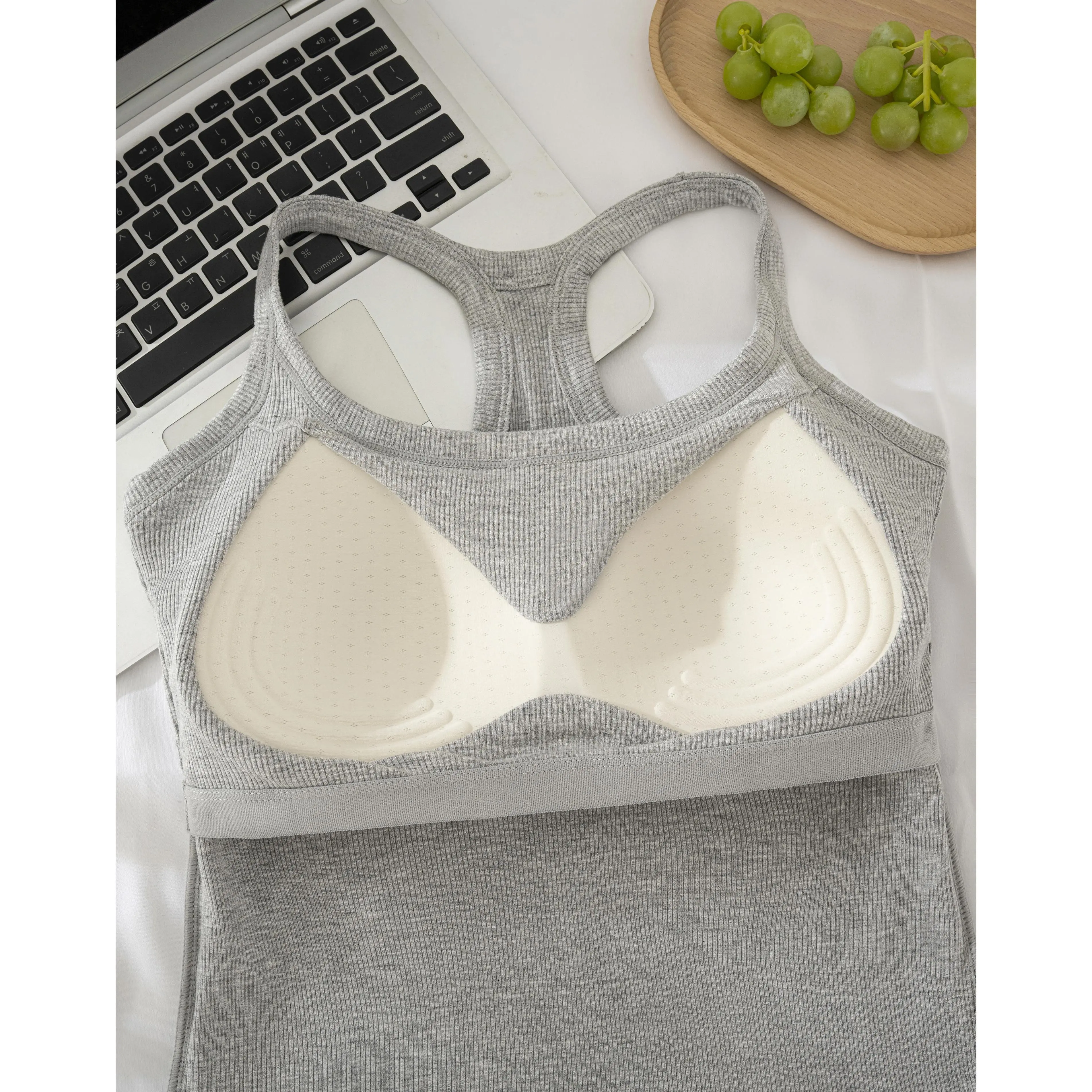 Women's Ribbed Built-in Bra Tank Top