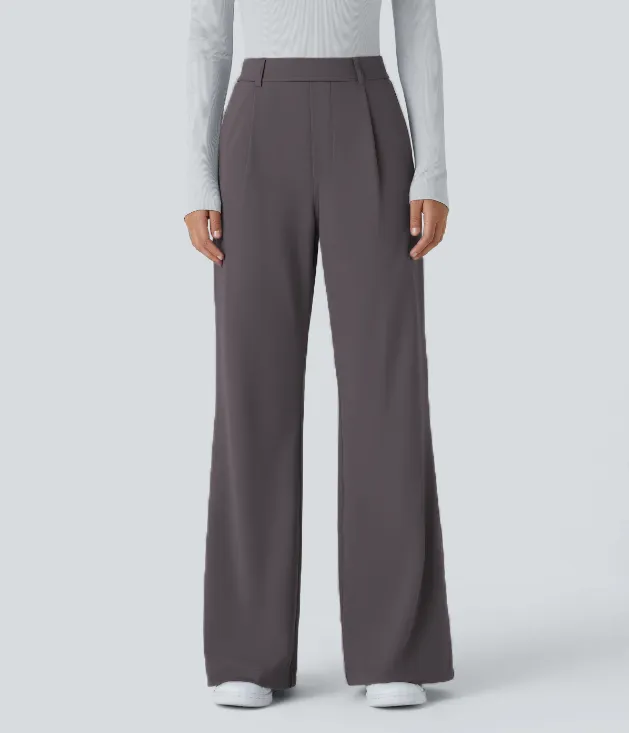 🔥 High-Waisted Flare Work Pants with Side Pockets 🔥