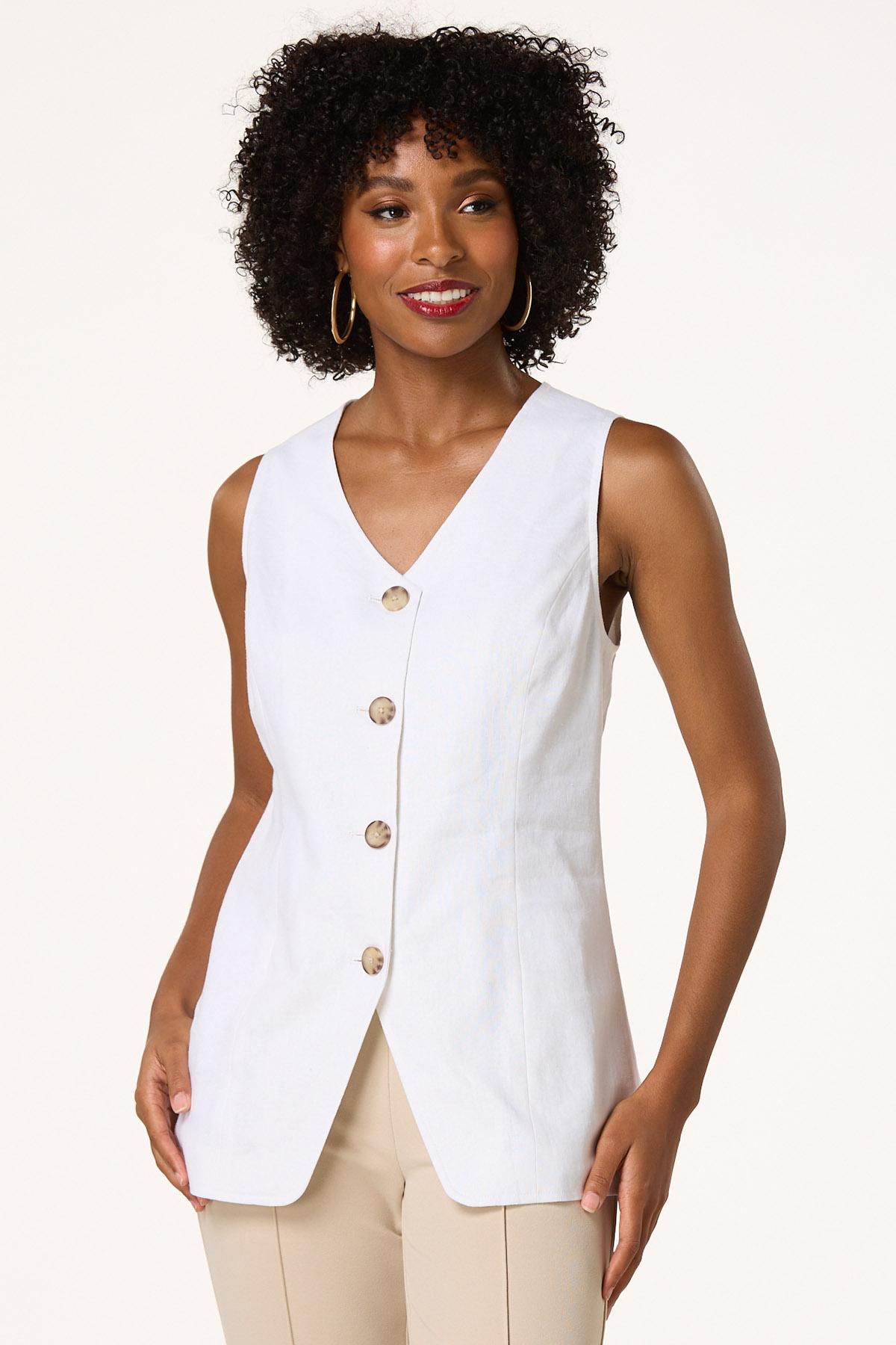Solid Linen Vest