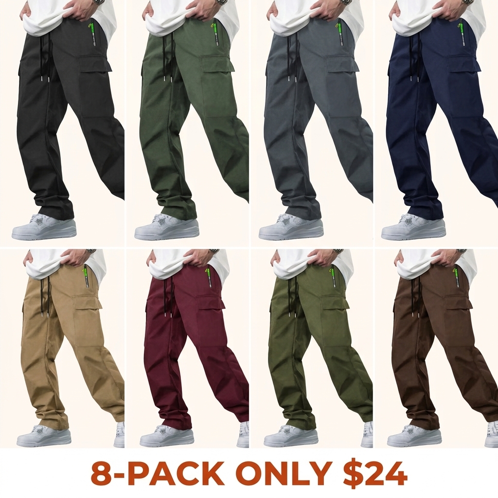 Men's Plus-Size Loose-Fit Cargo Pants
