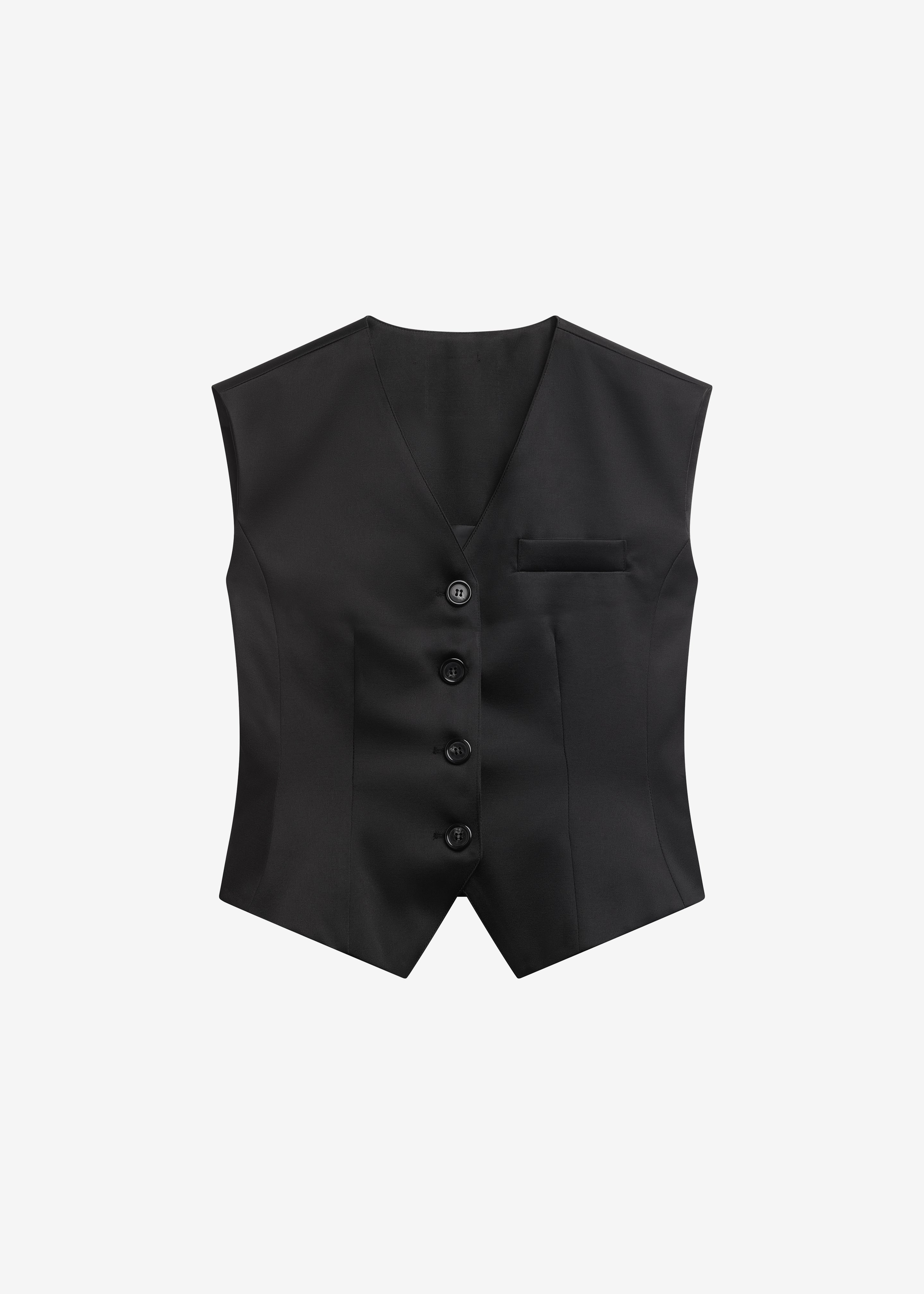 Rui Satin Vest - Black