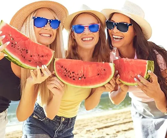🕶️6 Pairs American Flag Sunglasses, 😎4th of July Decorations Frame Sunglasses for Women Men Teens