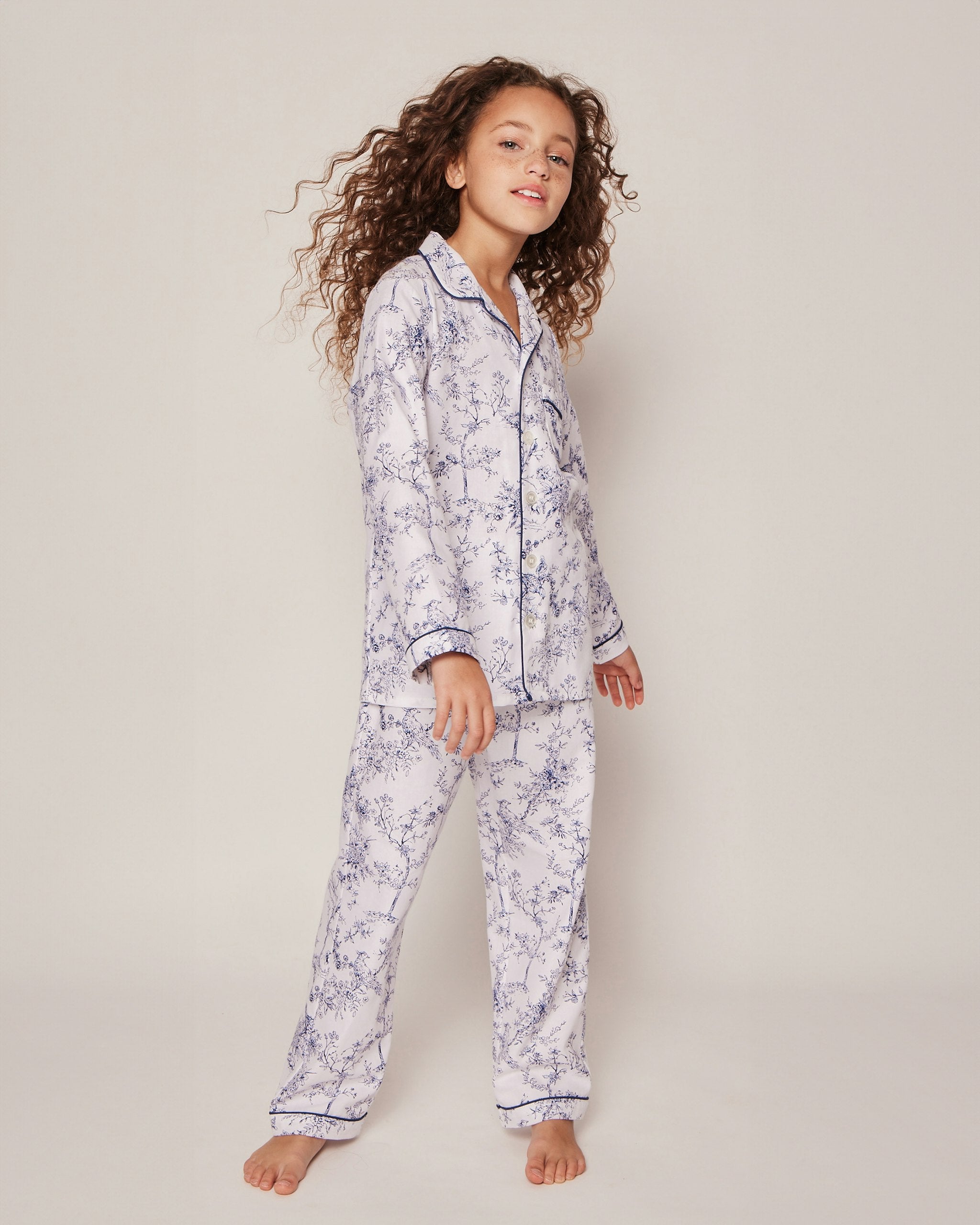 Kid's Twill Pajama Set in Timeless Toile