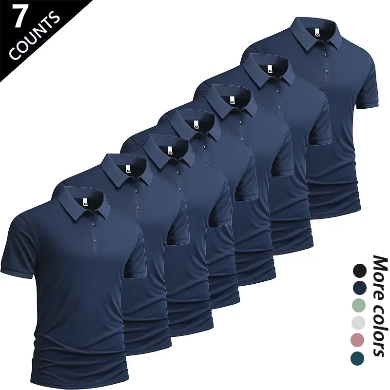 Men’s Ice-Silk Cooling Polo Shirt Set – Quick-Dry Breathable Summer Wear