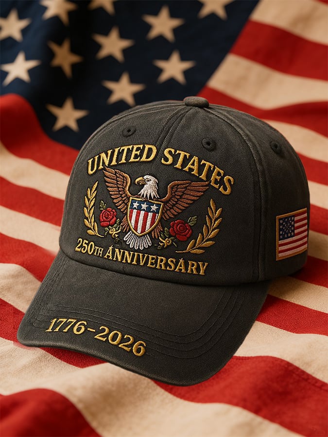 2026 US 250th Anniversary Hat Embroidered American Eagle Patriotic Baseball Cap