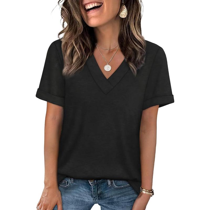 Women's Casual V-Neck Short Sleeve T-Shirt