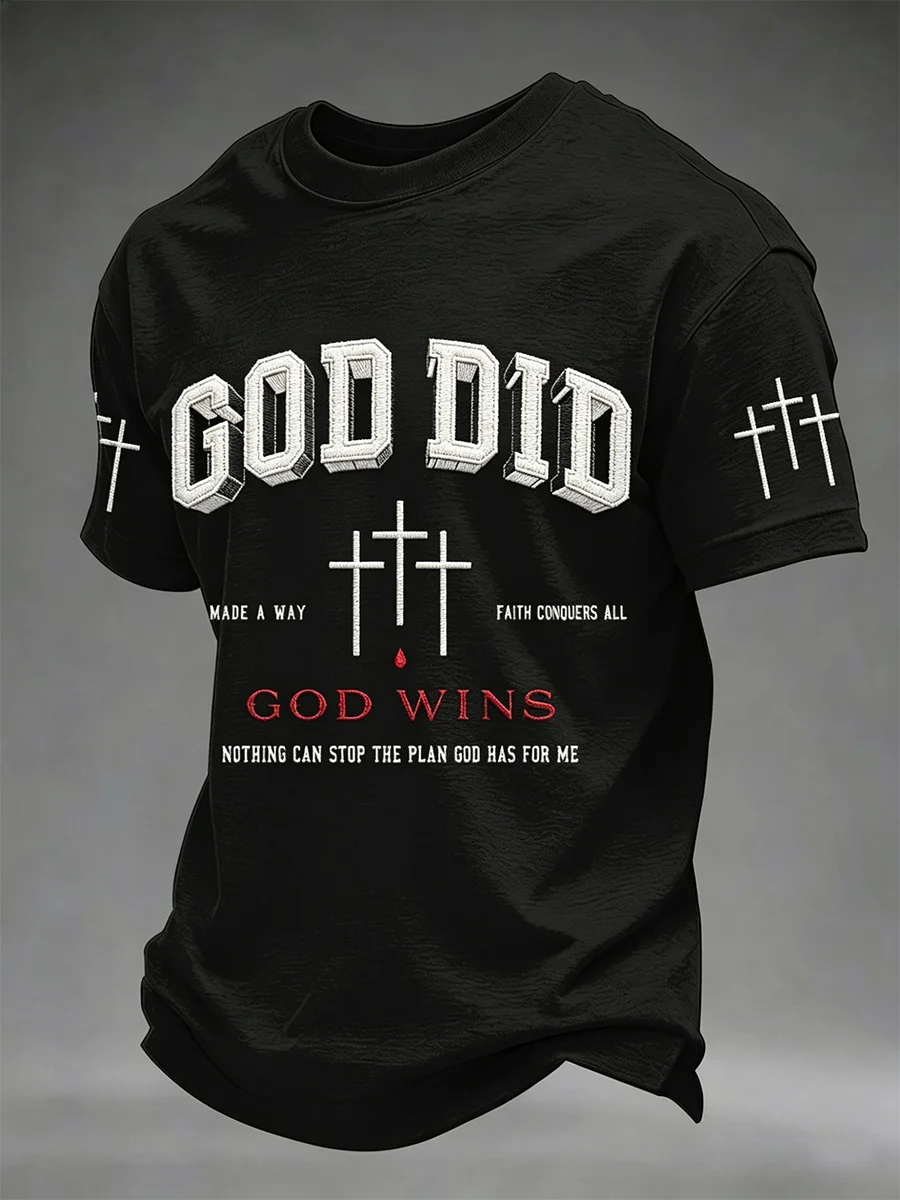 Men'S Faith  Print Casual Top