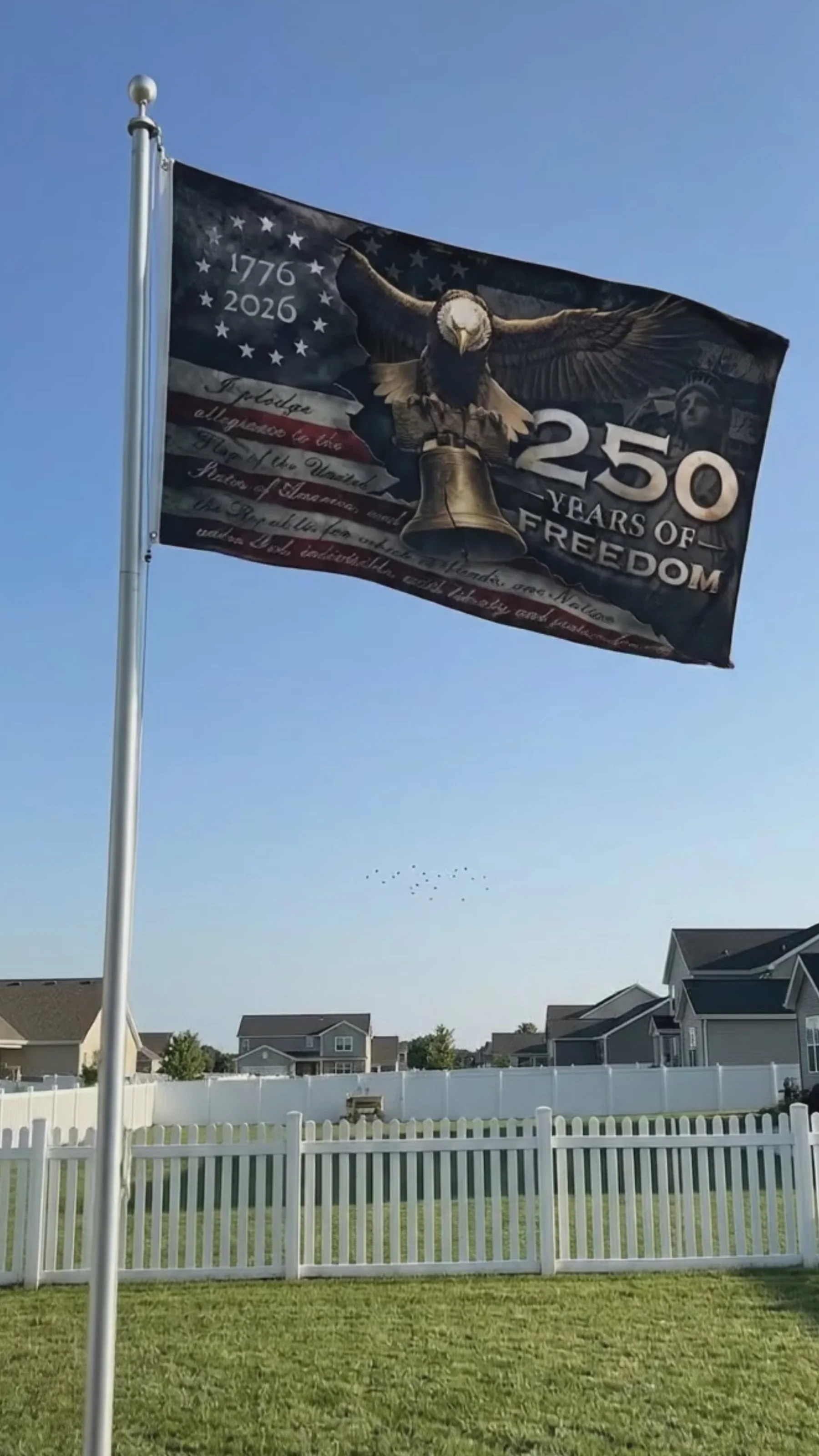 250 Years of Freedom Double-Sided House Flag 1776–2026 – Patriotic Ame