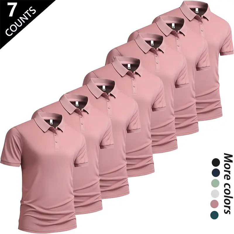 Men’s Ice-Silk Cooling Polo Shirt Set – Quick-Dry Breathable Summer Wear