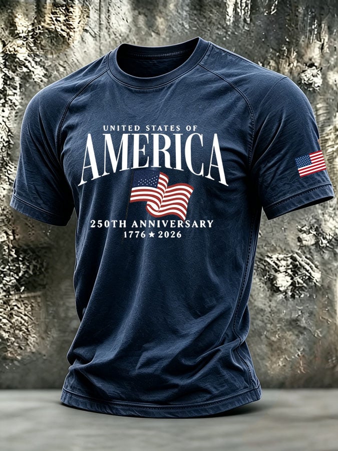 Men's Retro Print Short-Sleeve T-Shirt