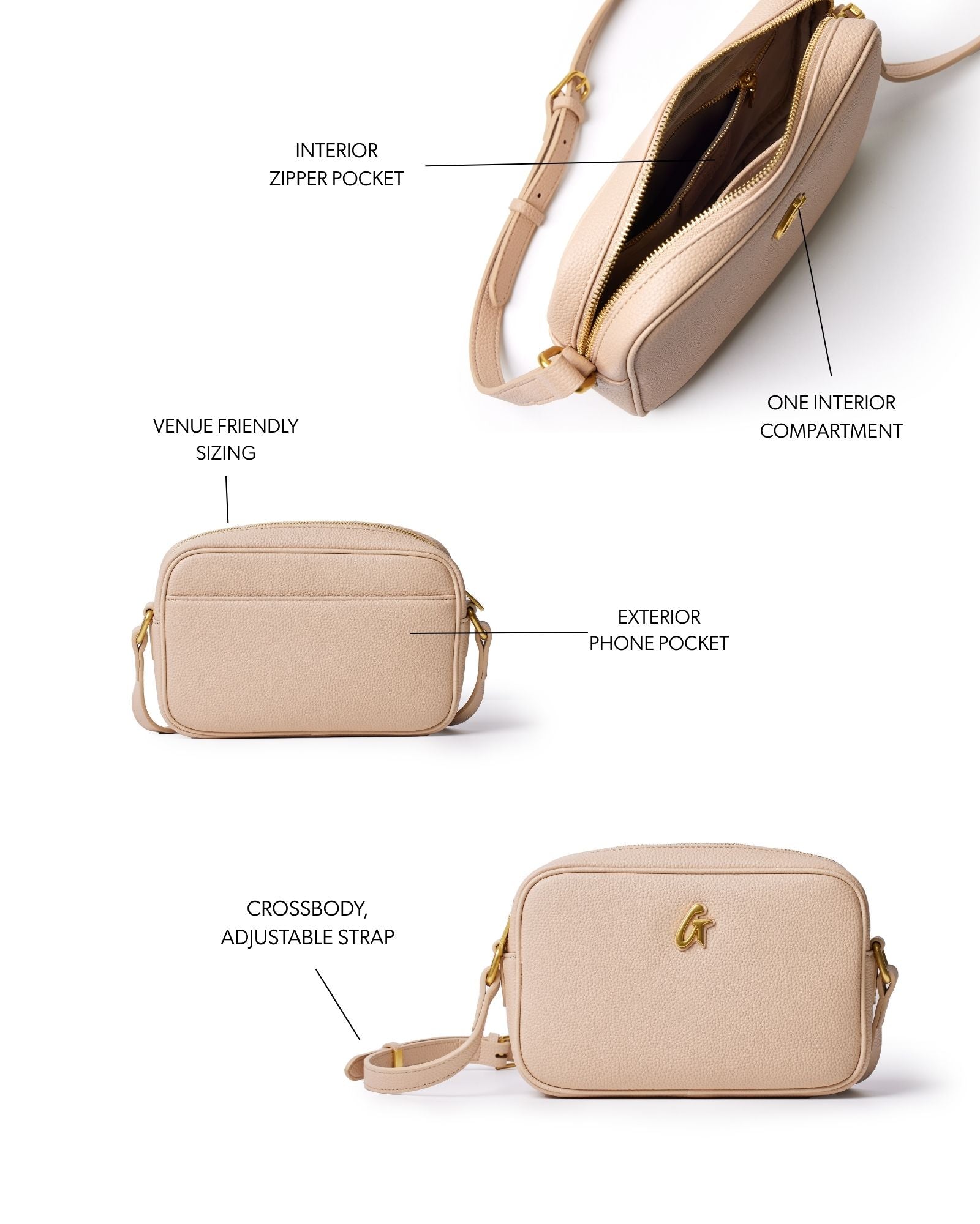 MINI PEBBLE CAMERA BAG - NUDE