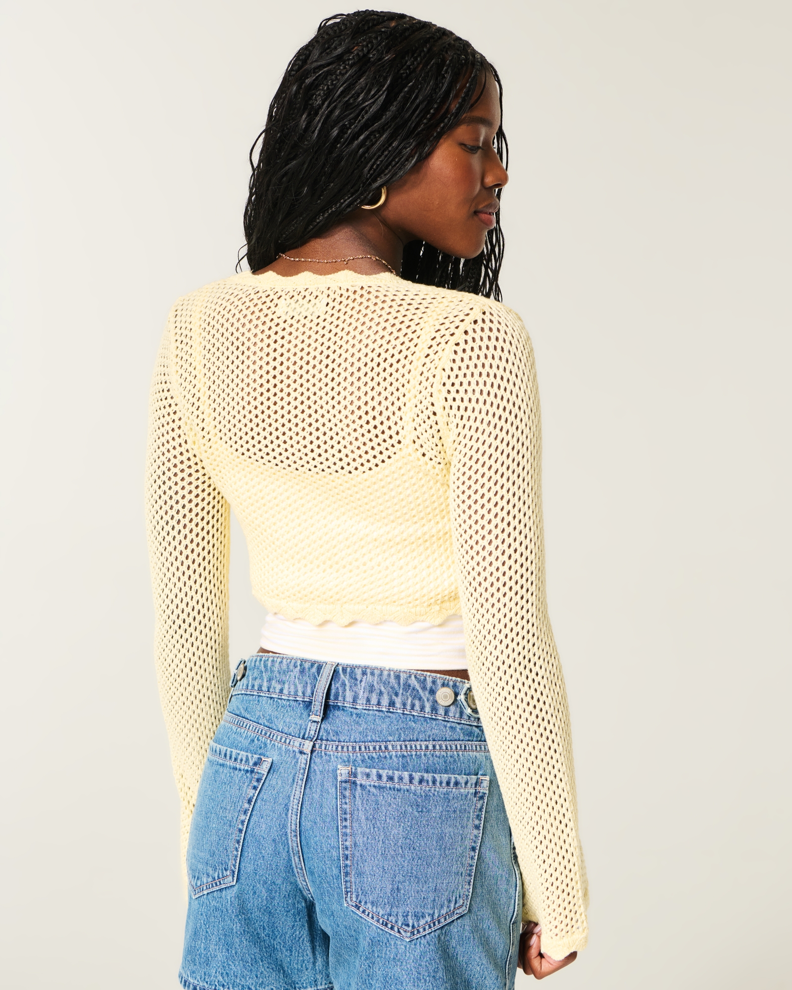 Long-Sleeve Tie Front Shrug