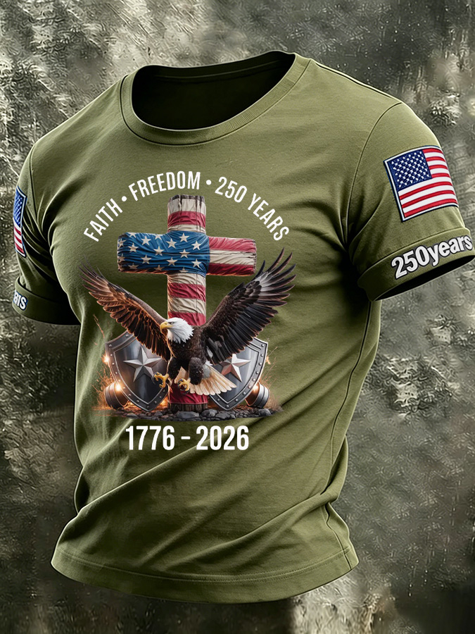 Men'S America Flag Printed Casual T-Shirt