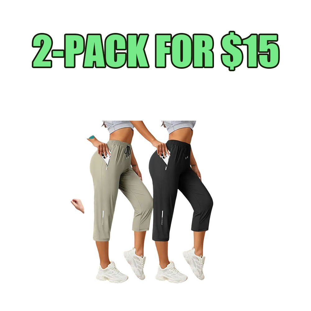 women’s ice silk breathable high-stretch capri pants