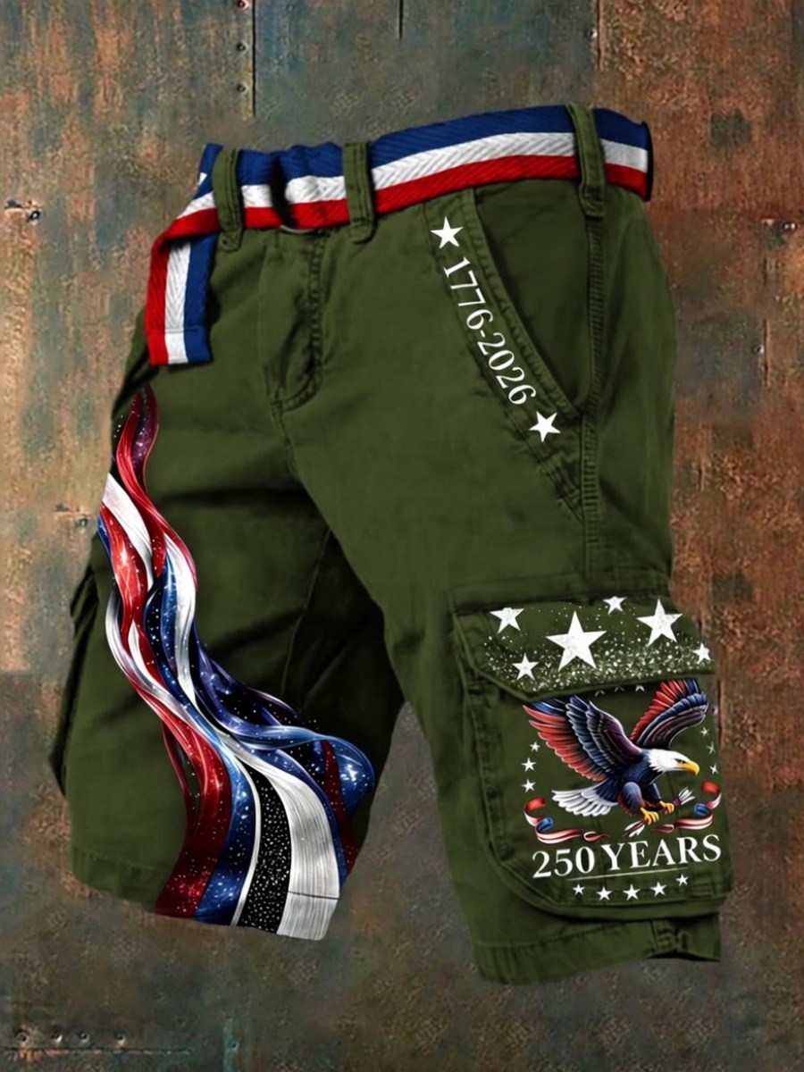 Retro USA 250th Anniversary Men's Work Shorts